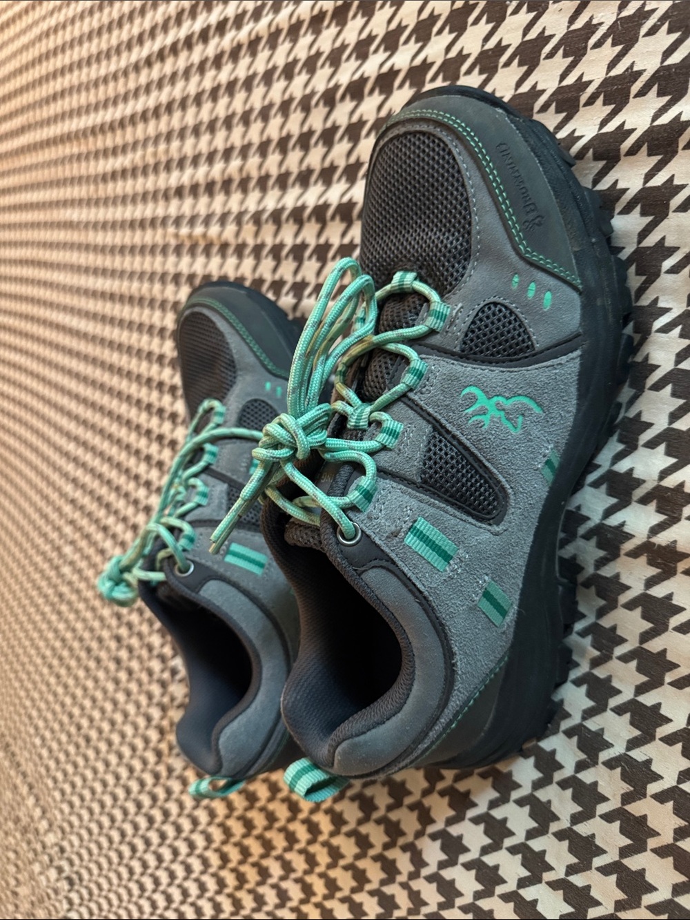 Browning Brown Shoes with Green Logo